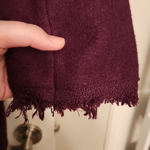 Karl Lagerfeld Paris Long Boiled Wool Jacket Coat in Raisin Purple Size S NWT! - Picture 4 of 11